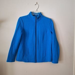 Kim Rogers Sportswear Zip Jacket Teal Blue Sweatshirt Petite Medium